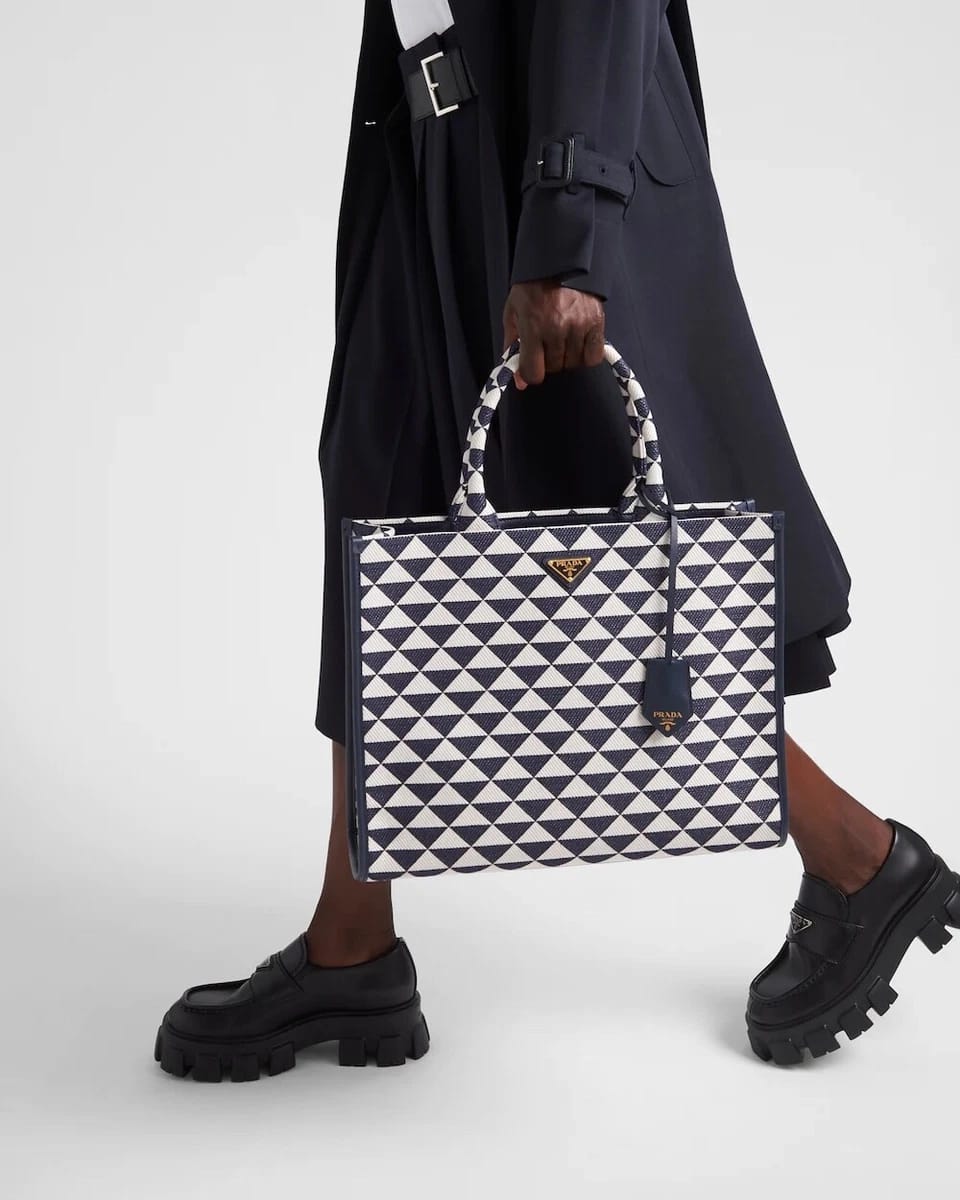 Prada – Symbole Embroidered Fabric Tote