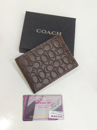 Coach – Compact ID Wallet (Brown Signature)