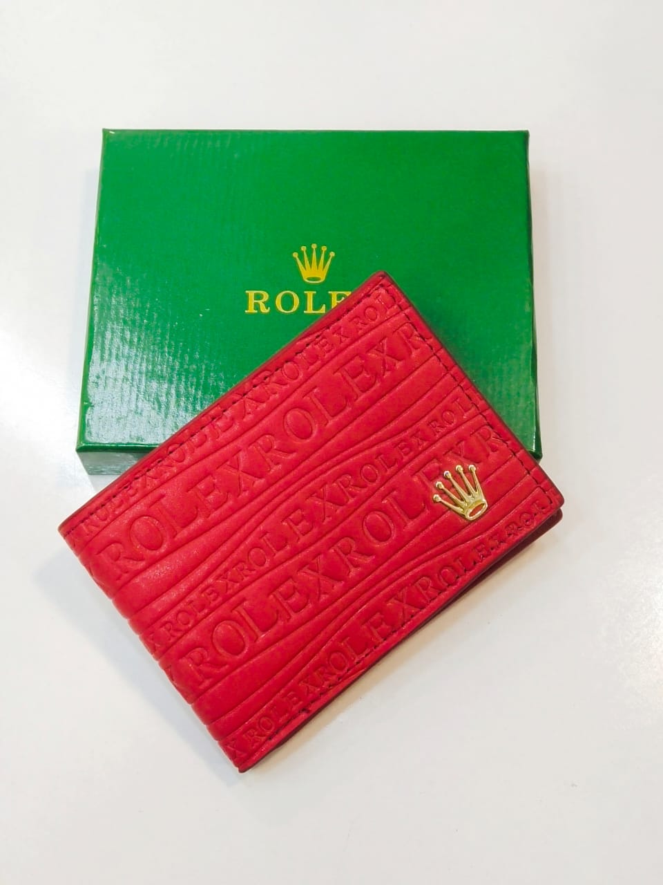 Rolex – Leather Bi-Fold Wallet (Red)