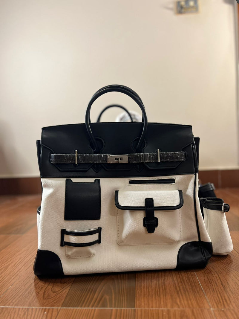 HERMES HAC Birkin 40 Cargo Noir Palladium Hardware