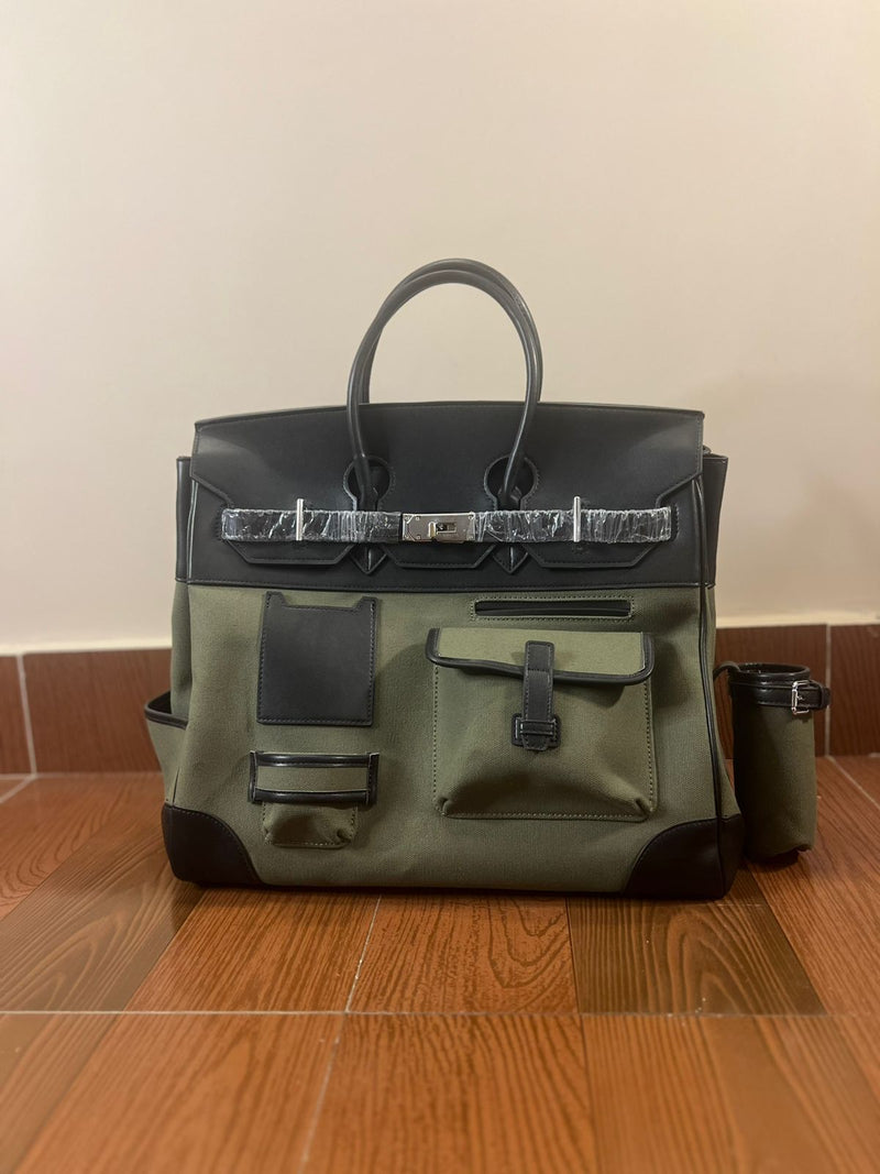 HERMES HAC Birkin 40 Cargo Noir Palladium Hardware