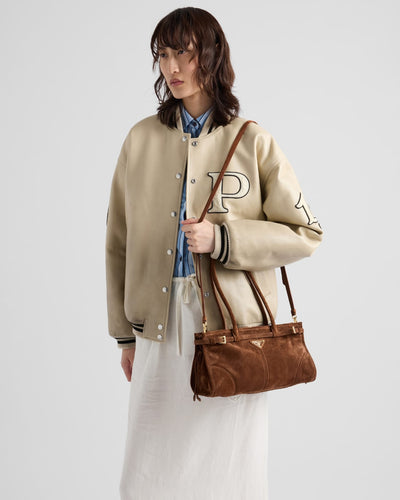 PRADA  Bonnie medium suede handbag