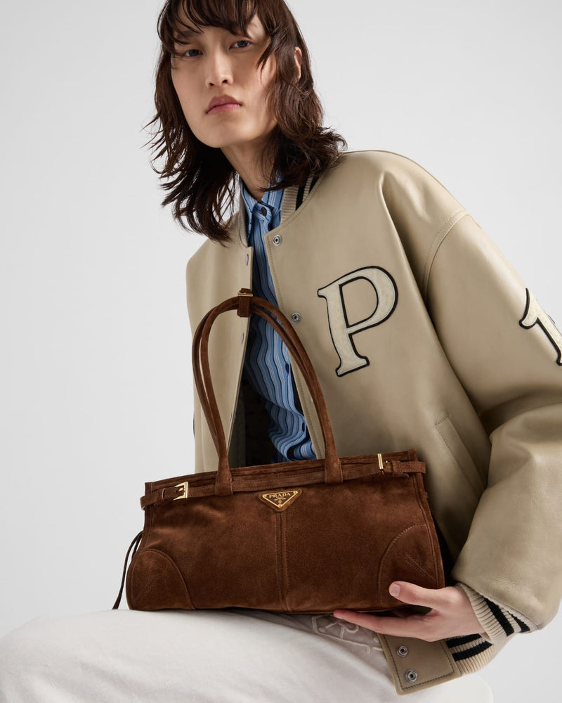 PRADA  Bonnie medium suede handbag