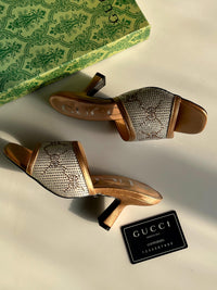 Gucci Women Gg Crystal Embellished Heeled Sandals