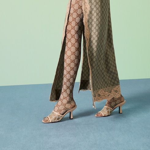 Gucci Women Gg Crystal Embellished Heeled Sandals