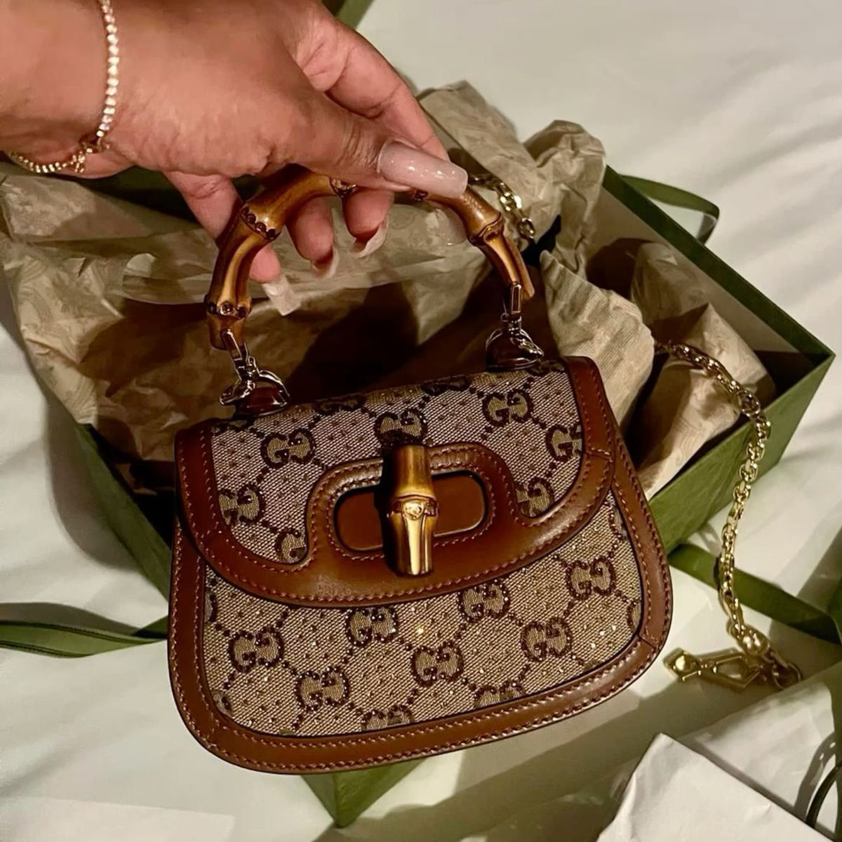 Gucci GG Canvas Bamboo 1947 Mini
