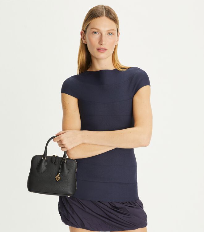 Tory Burch Mini Swing Leather Satchel