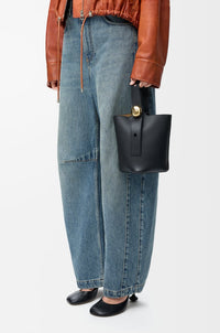 LOEWE Mini Pebble bucket in smooth calfskin