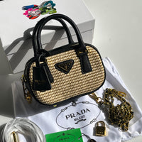 Prada Wicker Saffiano Bag