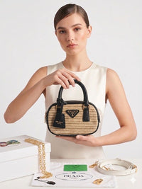Prada Wicker Saffiano Bag