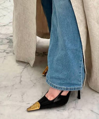 YSL JEANNE slingback pumps in smooth leather