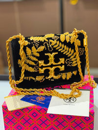 Tory Burch Eleanor Velvet Shoulder Bag