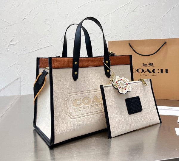 Coach Field Tote 22 In Colorblock With Coach Badge