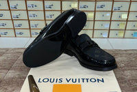 . Louis.Vuitton Black Shine Pattern Major Loafers