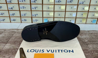 . Louis.Vuitton Black Shine Pattern Major Loafers