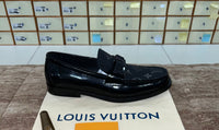 . Louis.Vuitton Black Shine Pattern Major Loafers