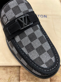 . Louis.Vuitton Black Check Major Loafers