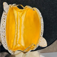 Rhinestone Cat Face Evening Bag